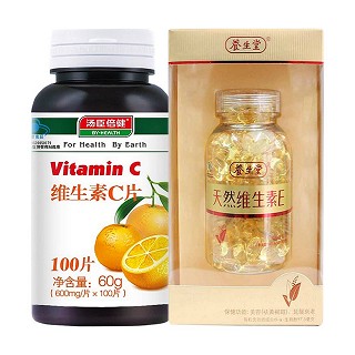 养生堂天然维生素e +汤臣倍健维生素c片(d套装)