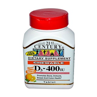 21st century health care 维生素d3咀嚼片-400iu(health)