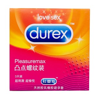 杜蕾斯天然乳胶橡胶避孕套(凸点螺纹装无色透明)