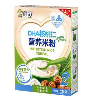每伴清婴儿米粉2段dha核桃仁(每伴)