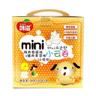 韩滋鸡肉香菇+猪肉青菜味mini小云吞(嘉禾绿色)