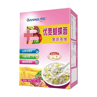 伴娃婴幼儿食品营养面条优麦果蔬多维蝴蝶面(饶平县伴娃营养面)