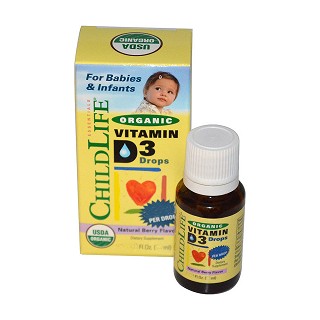 childlife 天然浆果味有机维生素d3滴剂 3 oz(child)