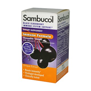 sambucol 增强免疫系统黑接骨木咀嚼片 30片剂(sambu)