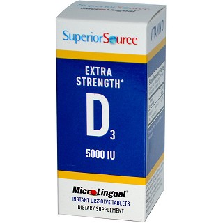 superior source 额外的力量维生素d3片剂 5000 iu(150粒)
