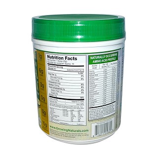 growing naturals 香草味黄豌豆蛋白粉 425克(growing)