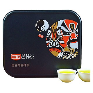 三匠 黑苦荞茶全株茶 麦香型 铁盒装(三匠苦荞科技)