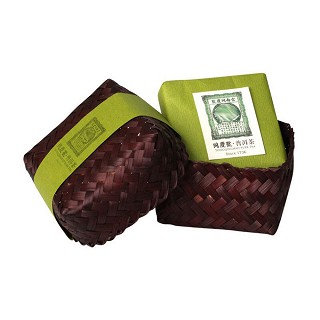 同庆号 绿印巧意礼盒 普洱生砖(102克)