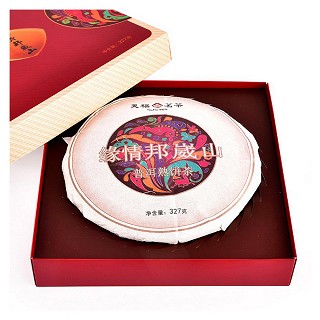 天福 缘情邦崴山熟饼 云南普洱茶(安溪天福)