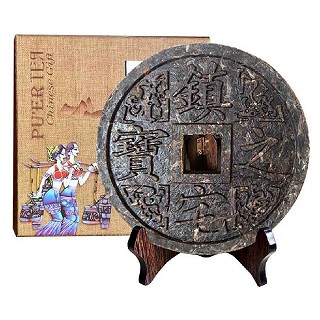 滇湘 茶雕摆件 普洱生茶饼(镇宅之宝)