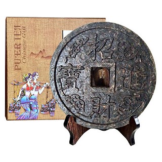 滇湘 茶雕摆件 普洱生茶饼(招财进宝)