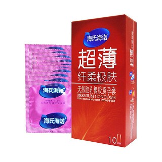 海氏海诺天然胶乳橡胶避孕套(超薄纤柔极肤光面型)