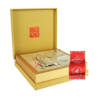 风雅苑 品藏礼盒装金骏眉茶叶(金盒朱袋)