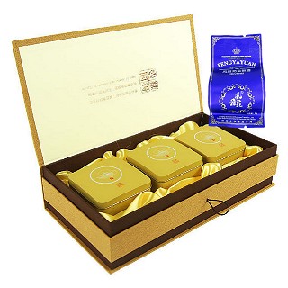 风雅苑 难得壶图礼盒装金骏眉(金盒靛袋)
