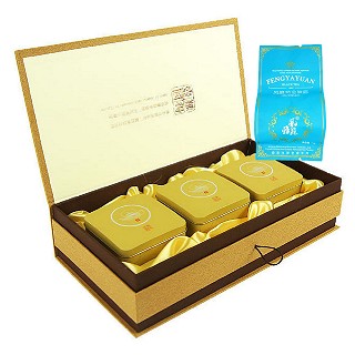 风雅苑 难得壶图礼盒装金骏眉(金盒蓝袋)