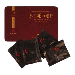 渠江薄片 奉家米茶 新化黑茶(铁盒装)