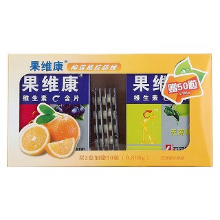 石药牌 无蔗糖水果味 维生素c含片(青苹+蓝莓)