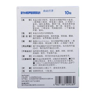 复方水杨酸甲酯薄荷醇贴剂(6.5cm*4.2cm*10贴)