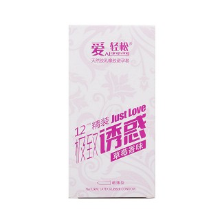 爱轻松天然胶乳橡胶避孕套(草莓香味)